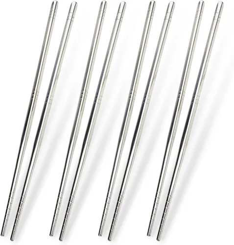 Miniatura 7 de Mandala Crafts Palillos de titanio con estuche – Palillos de viaje de titanio con estuche – Palillos ovalados de titanio aptos para lavavajillas, 1