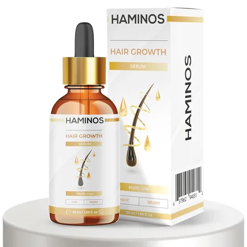HAMINOS Suero para el crecimiento del cabello con romero, ginseng, jengibre y péptidos, estimula y fortalece, anti pérdida de cabello y