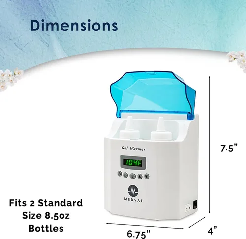 Miniatura 5 de Calentador de gel doble con pantalla digital, temporizador integrado, calentador para crema de masaje, loción y aceites para bebés, montaje en pared