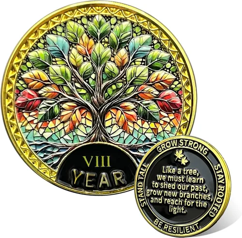 Miniatura 14 de Árbol de la resiliencia Conmemorativa Recuperación de Monedas Adicción a la Recuperación de Monedas NA AA Fichas y Medallones Moneda de desafío