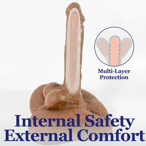 Miniatura 4 de Torso de muñeca sexual con consolador grueso enorme para masturbación femenina, consolador de TPE largo y flexible para hombre, masturbador