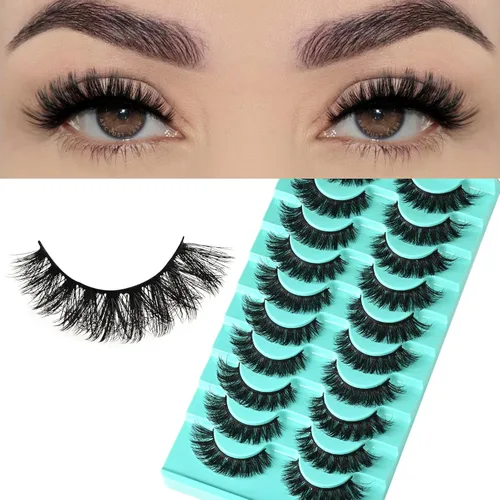 Miniatura 19 de APCYUST Pestañas postizas Wispy, pestañas naturales de visón, tiras de pestañas de visón, aspecto natural, pestañas falsas semi-Wispy, paquete