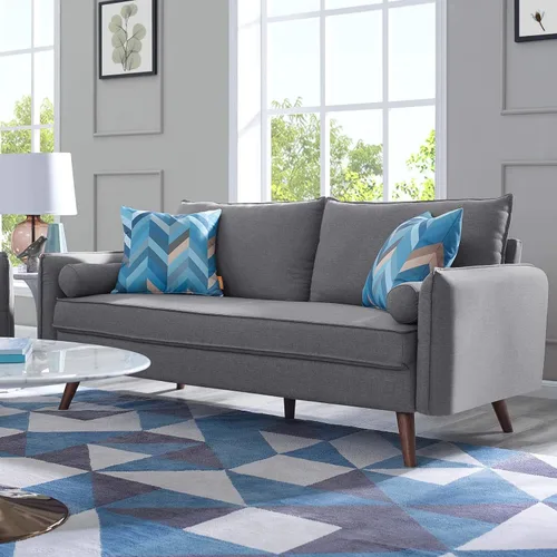 Miniatura 7 de Modway Revive Sofá tapizado de tela moderna contemporánea en azul Celeste