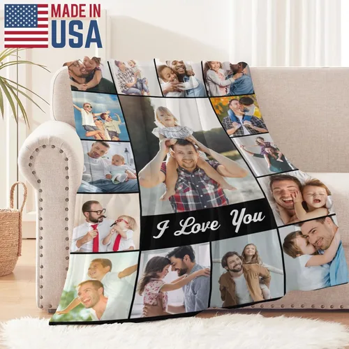 Miniatura 3 de Regalos para papá, manta de regalo personalizada con imagen, manta personalizada para el Día del Padre con foto, manta personalizada de cumpleaños