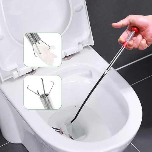 Miniatura 6 de Removedor de obstrucciones de drenaje de pelo de serpiente de drenaje de 61 pulgadas con 4 garras flexible manguera recogida herramienta de ayuda