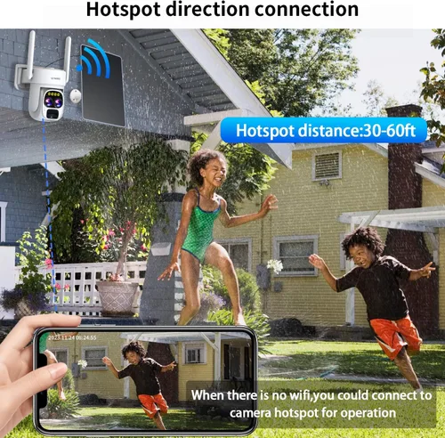 Miniatura 7 de Cámaras para seguridad en el hogar inalámbrica solar al aire libre, cámara de seguridad Alexa exterior, cámara WiFi exterior de 360 PTZ, lente dual