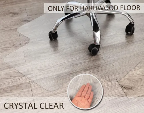 Miniatura 4 de Tapete para silla de oficina para suelo de madera dura, 48 x 30 pulgadas, alfombrilla de vinilo transparente para silla rodante, oficina y hogar