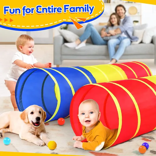 Miniatura 2 de Túnel de juego para niños pequeños, tienda de campaña desplegable para bebés, niños o perros con 2 lados de malla, juguetes de túnel para niños