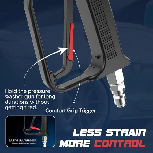 Miniatura 6 de Pistola de lavado a presión – Pistola de lavado de energía corta de 4000 PSI con giro de 360°, conexión rápida de 3/8 pulgadas, mango