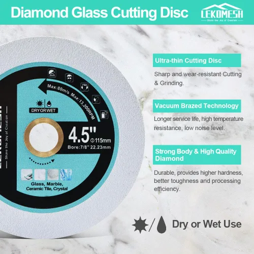Miniatura 6 de Disco de corte de vidrio de diamante, 3 piezas de hoja de sierra de rueda de corte de 3 pulgadas/2.953 in con eje de 3/8 pulgadas (0.394 in)