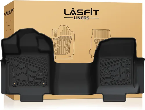 Miniatura 12 de LASFIT Alfombrillas para Ford F-150 2011-2014 SuperCrew, alfombra de la fila delantera con consola de flujo continuo, protector para todo