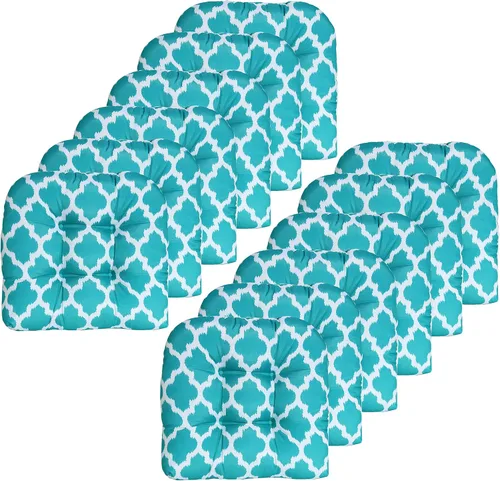 Miniatura 16 de Sweet Home Collection - Cojines para silla de patio al aire libre, cojines prémium con relleno grueso y cómodo de fibra, con tul, 19 x 19 pulgadas