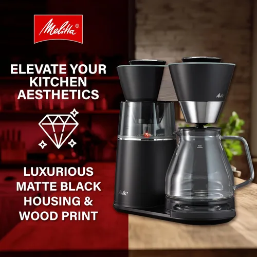 Miniatura 7 de Melitta Vision - Cafetera de goteo de 12 tazas, automática y programable, capacidad de 96 onzas con 5 filtros de café, color negro Automático