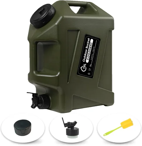 Miniatura 20 de COOZMENT Contenedores de agua de 3.2 galones/5 galones con grifo, jarra de agua sin BPA, tanque de agua verde militar, contenedores