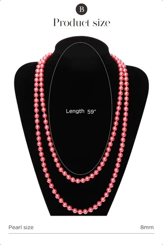 Miniatura 8 de BABEYOND - Collar de perlas sintéticas estilo art deco de la década de 1920, collar de perlas largas para fiesta de disfraces de estilo Gatsby