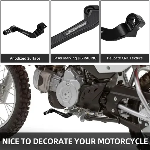 Miniatura 4 de JFG RACING Palanca de cambios para motocicleta, palanca de cambio plegable CNC para CRF 110 CRF110F 2013-2023 TTR 110 08-09 11-21 Negro