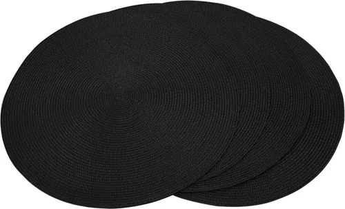 Kashi Home 4 manteles individuales redondos de tejido fino de lujo de 15 pulgadas, manteles individuales decorativos para mesa de comedor, cena,