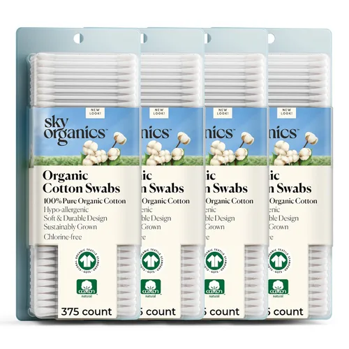 Miniatura 8 de Sky Organics - Hisopos de algodón orgánico para bebés, 180 ct. - Consejos ultra suaves seguros para bebés - Fuerte y duradero - Hipoalergénico - Sin