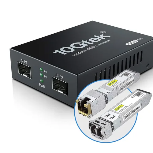 Miniatura 5 de 10Gtek un par de convertidores de medios bidi de Ethernet Gigabit, convertidor de fibra LC única de modo único a Ethernet RJ45 para X1