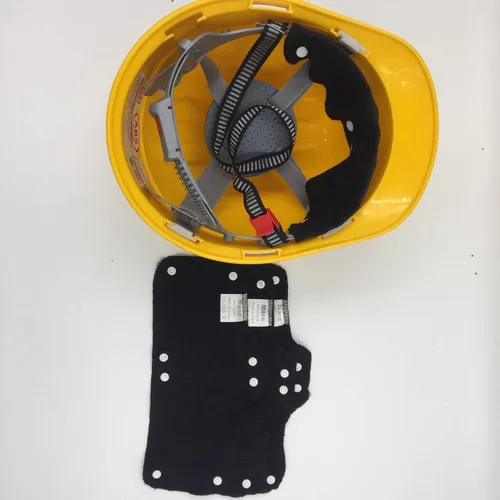 Miniatura 3 de Banda para el sudor negra para casco duro de terciopelo lavable de algodón de rizo, forro para casco duro NAEE a presión (3)
