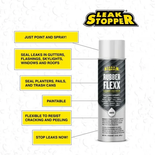 Miniatura 3 de Leak Stopper Rubber Flexx - Spray de reparación y sellador impermeable - Punta y pulverización para sellar grietas, agujeros, fugas, corrosión y más