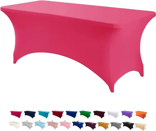 Miniatura 26 de Peomeise - Funda de mesa de elastano de 4 pies, mantel rectangular elástico de elastano (verde manzana, 4 pies)