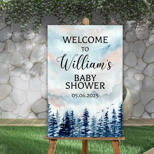 Miniatura 22 de Letrero de bienvenida personalizado para baby shower, con texto en inglés «A Little Sweetheart on the way» Baby Shower, cartel de bienvenida