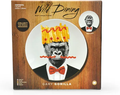 Miniatura 3 de MUSTARD Plato de cerámica I Apto para lavavajillas I Vajilla - Wild Dining Gorilla