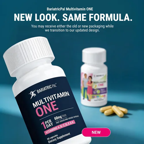 Miniatura 2 de BariatricPal Multivitamínico UNO 1 por día! Cápsula multivitamínica bariátrica con 60 mg de hierro Cápsula fácil de tragar Vitamina