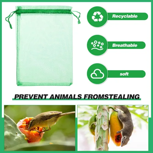 Miniatura 3 de 100 bolsas de protección de frutas, bolsas de red de frutas para árboles frutales, cubierta de jardín frutal, bolsa de malla de 5 x 7 pulgadas