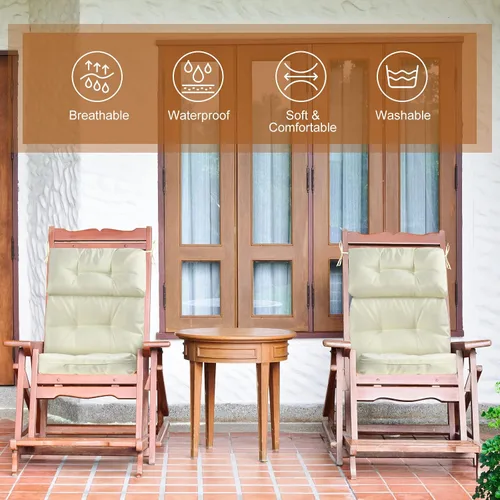 Miniatura 5 de Mixweer Paquete de 6 cojines para silla de respaldo alto para exteriores e interiores, cojines copetudos para asiento o respaldo, resistentes a