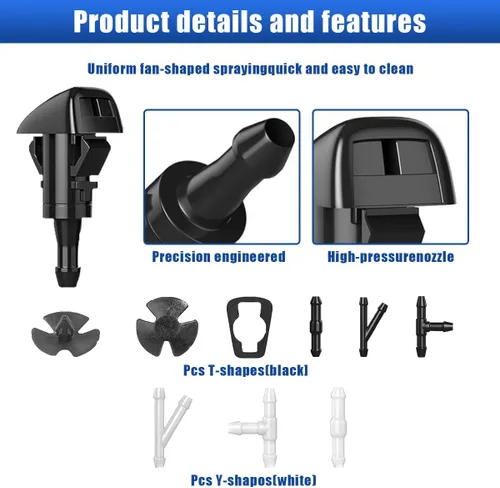 Miniatura 4 de Kit de reemplazo de boquillas de limpiaparabrisas 52 en 1, compatible con Chrysler Dodge Ram