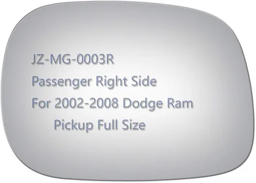 JZSUPER Cristal de repuesto para espejo lateral para Dodge Ram 02-08 1500 Pickup Truck Ram 2500 Van 3500 4500, derecho convexo, derecho, incluye