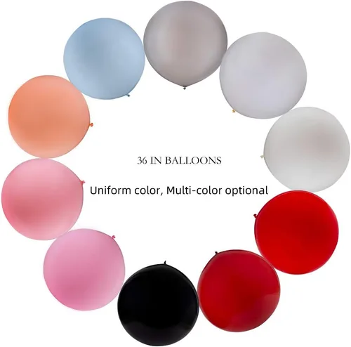 Miniatura 5 de Globos redondos gigantes de 36 pulgadas, paquete de 6 globos de látex negros para sesiones de fotos, bodas, baby shower, decoraciones de fiesta