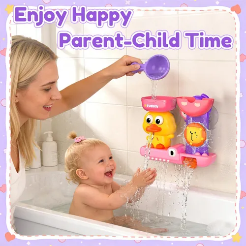 Miniatura 5 de Juguetes de baño para niños de 1 a 3 años: juguetes de baño para niñas de 1, 2, 3 años, juguete de bañera rosa para niños de 2 a 4 años, regalos