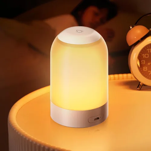 Luz nocturna táctil de mesita de noche, luz nocturna de guardería para bebés para niños y adultos, luz de huevo con temporizador, lámpara de mesa