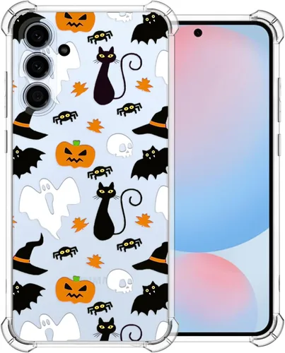 Miniatura 51 de Funda transparente de Halloween para Google 6a, con patrón de fantasma, funda protectora de TPU suave, delgada, a prueba de golpes, para niños