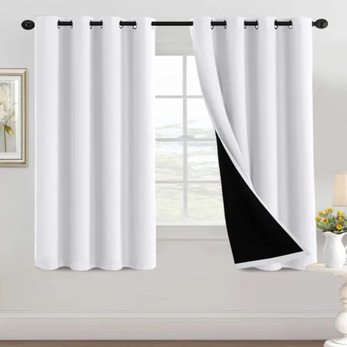 Miniatura 11 de H.VERSAILTEX Cortinas 100% de opacidad para dormitorio, con aislamiento térmico, cortinas opacas completas para sala de estar, cortinas de ventana