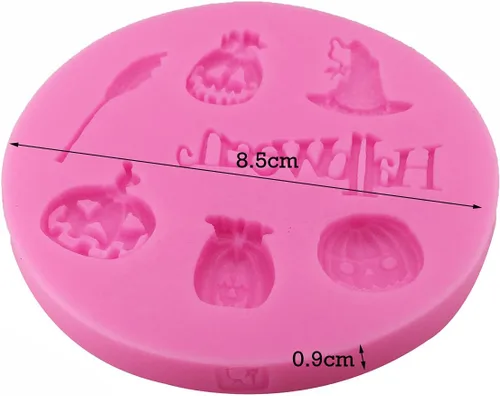 Miniatura 2 de Moldes de silicona reutilizables de grado alimenticio para Halloween, forma de escoba de calabaza con forma de casquillo de bruja, antiadherente