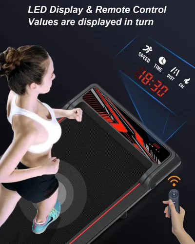 Miniatura 2 de Cinta de correr 3 en 1, almohadilla portátil para caminar debajo del escritorio con inclinación para el hogar/oficina, control remoto, pantalla LED