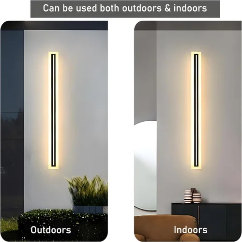 Miniatura 5 de Paquete de 2 lámparas de pared LED modernas para exteriores, 31.5 pulgadas, impermeable, IP65, blanco cálido, 110 V, lámpara de montaje en pared