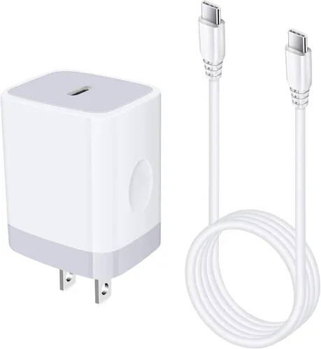 Miniatura 10 de Cargador tipo C, cargador de pared USB C de 20 W PD de carga rápida y cable de carga de teléfono Android de 6 pies, compatible con iPhone 16 15 Pro