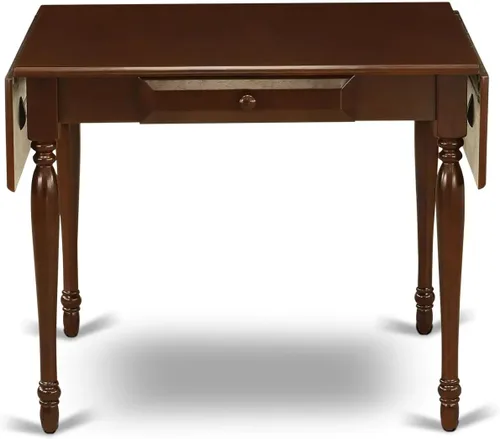 Miniatura 7 de East West Furniture MZDA5-MAH-12 - Juego de comedor de 5 piezas que consta de una mesa de cocina rectangular con gotas y 4 sillas Parson de tela