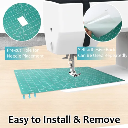 Miniatura 3 de Alfombrilla deslizante de acolchado de movimiento libre con parte trasera pegajosa de 12 x 20 pulgadas, tapete deslizante autoadhesivo, tapete