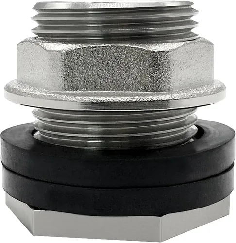Miniatura 5 de Beduan 1 NPS macho a 3/4 NPT hembra de acero inoxidable mamparo conector de tanque de agua a granel para barril de tanque de agua (paquete de 1)