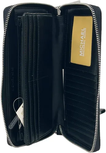 Miniatura 6 de Michael Kors Jet Set Travel - Pulsera continental grande con bloques de color, cuero multicolor, Negro Multi, Pulsera Continental