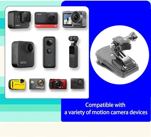 Miniatura 5 de momerch Soporte para correa de hombro para mochila 360 con clip de bolsa con base de adaptador de trípode de liberación rápida compatible con Go Pro