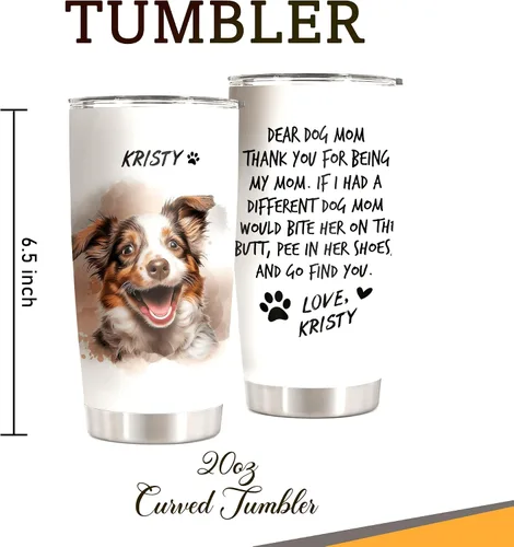 Miniatura 4 de Vaso personalizado con diseño de perro y mamá, vaso con foto impresa de perros, regalos para amantes de los perros, regalos para amantes
