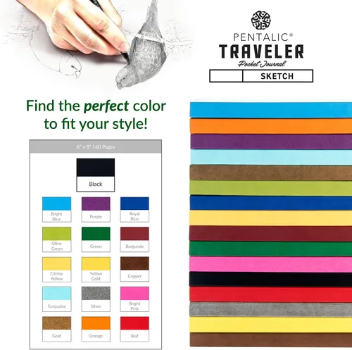 Miniatura 7 de Cuaderno de bocetos Travelers Dot Grid Pentalic Art, libre de ácidos
