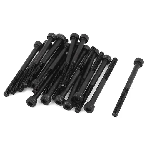 Miniatura 43 de uxcell Tornillos hexagonales de acero de aleación M2.0.197x1.772 in 12.9 Tornillos parcialmente roscados, color negro, 20